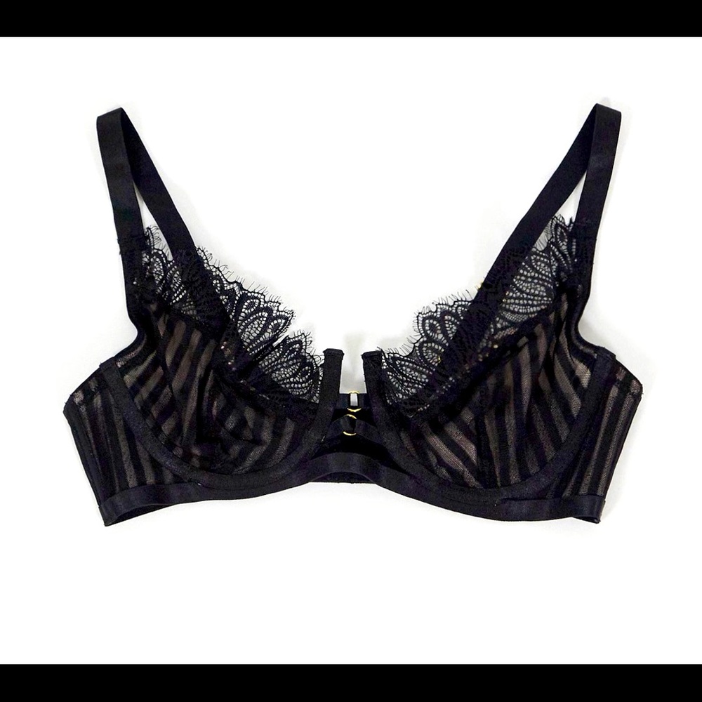 NWT sheer black lace bra
